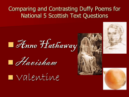 Comparing and Contrasting Duffy Poems for National 5 Scottish Text