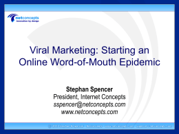 Viral Marketing: Starting a Word-of-Mouth Epidemic