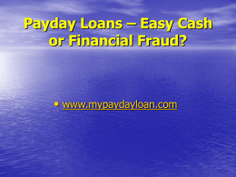 Payday Loan Presentation