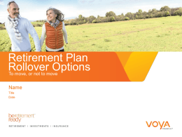 Investment Seminar Retirement Plan Rollover Options