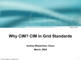 CIM - Open Grid Forum