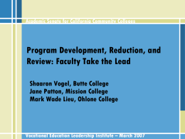Program Development, Reduction, and Review: Faculty Take the Lead