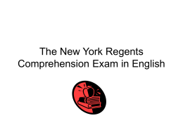 The New York Regents Comprehension Exam in English