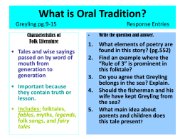 What is Oral Tradition? Greyling pg.9-15