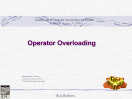 Operator Overloading - Department of Computer and Information