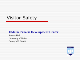 Visitor Safety - University of Maine