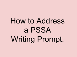 How to Address a PSSA Writing Prompt.