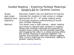 Guided Reading - Exploring Multiple Meanings