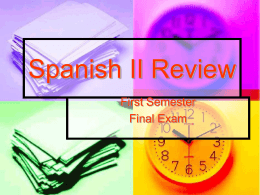 Spanish I Review