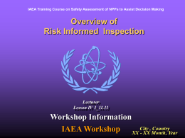 Risk informed inspection