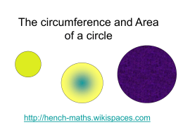 The circumference and Area of a circle - Hench