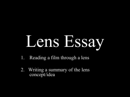 Lens Essay