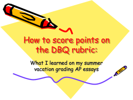 How to score points on the DBQ rubric