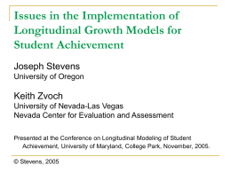 Issues in the Implementation of Longitudinal Growth Models for