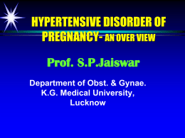 hypertensive disorder of pregnancy