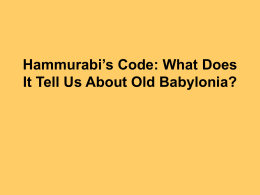 Hammurabi`s Code