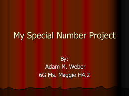 My Special Number Project