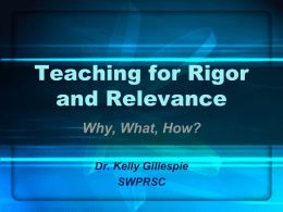 Teaching for Rigor and Relevance