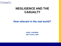 negligence and the casualty - IMCC