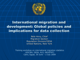 Emerging Issues in Migration Policies: Implications for data