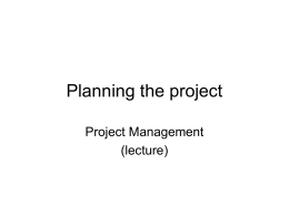 Project planning, WBS, Gantt