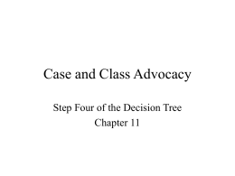 Case and Class Advocacy
