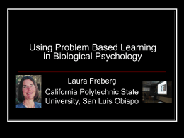 "Web Ex" presentation on Problem Based Learning