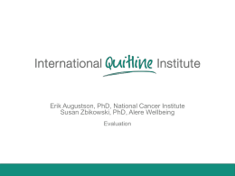 What is Evaluation? - International Quitline Institute