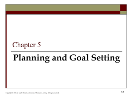 Chapter 07 Organizational Planning and Goal Setting