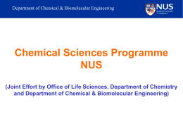 Introduction - Chemical Sciences Program