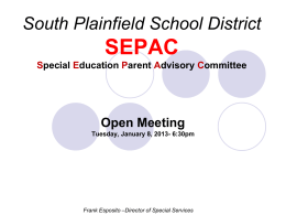 1/3/13 Open Meeting PPT - South Plainfield Public Schools