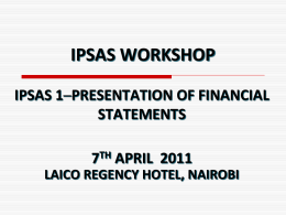 IPSAS 1 - Presentation of Financial Statements