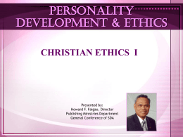 PERSONALITY DEVELOPMENT AND ETHICS