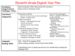 Eleventh Grade Year Plan
