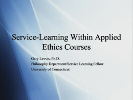 Service-Learning Within Applied Ethics Courses