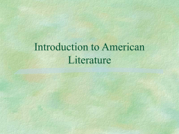 Introduction to American Literature