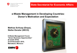 SECO - E-waste Managmenet Forum