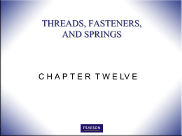 Threads and fasteners - Ivy Tech -