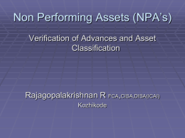 Non Performing Assets (NPA`s)