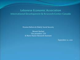 Social Assistance Pensions - Lebanese Economic Association
