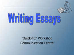 View the How to Write An Essay Presentation (ver