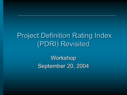 PDRI Industrial Projects - Construction Industry Institute