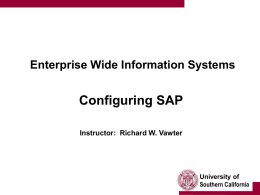 Configuring SAP - University of Southern California