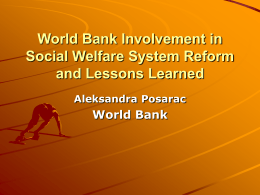 World Bank involvement in social welfare system reform and