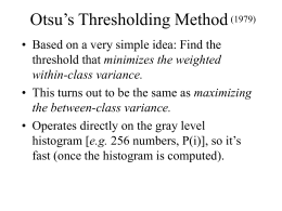 Otsu`s Thresholding Method