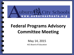 Federal Program Advisory Meeting, 2015