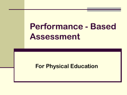 Performance - Based Assessment - Pembina Trails School Division