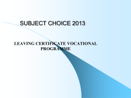 subject choices 2003 - Portumna Community School