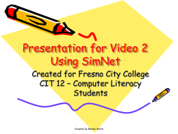 STUDENT Using SimNet - Video 2
