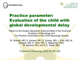 Evaluation of the Child with Global Developmental Delay